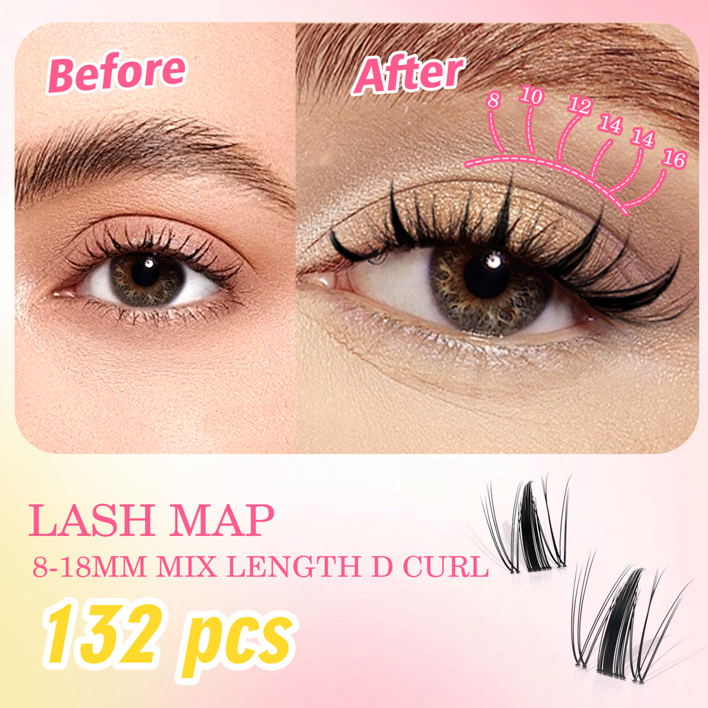 Gyinsoo Sunday Stroll Lashes – Lightweight, Natural Look, 8-18mm D Curl, Includes Lash Glue